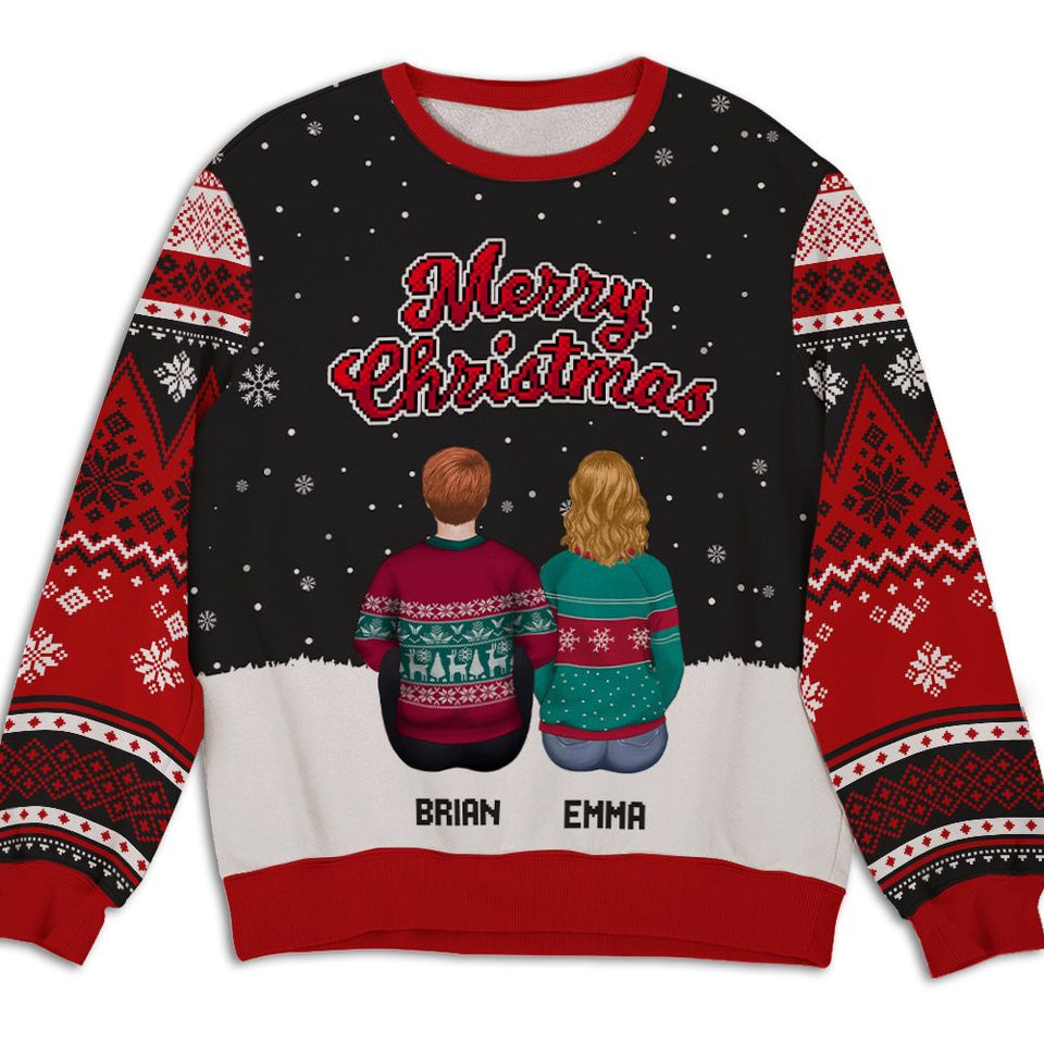 Family Merry Christmas - Personalized Custom All-Over-Print Sweatshirt