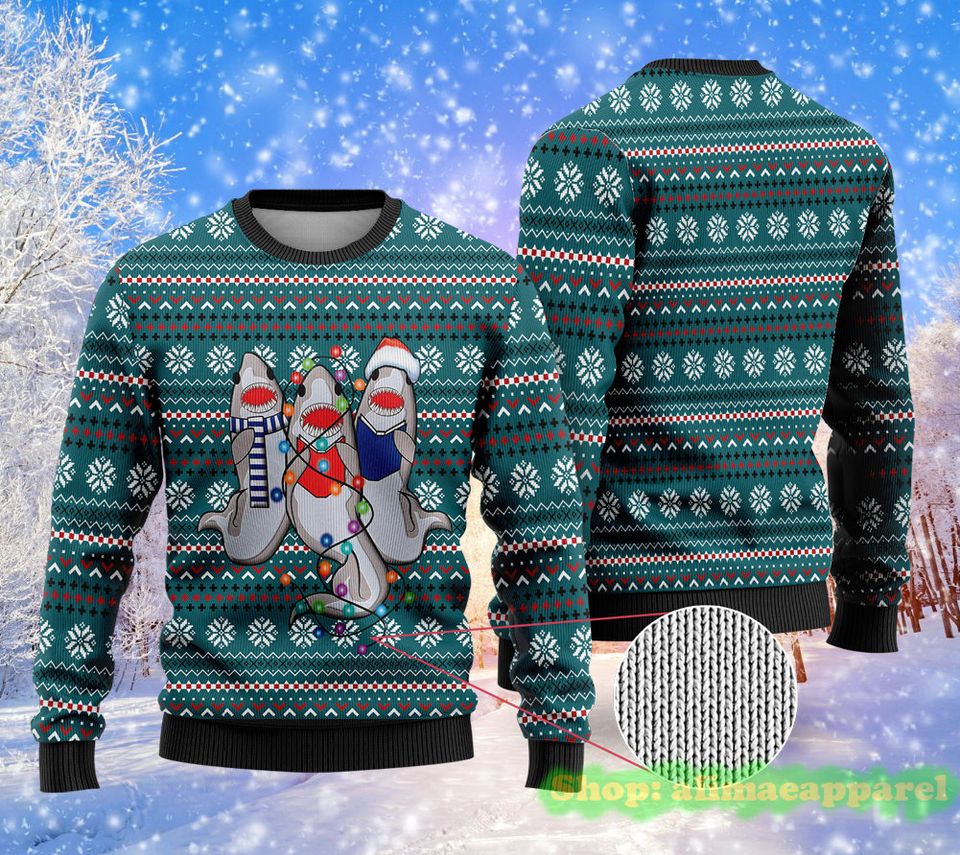 Family Shark Ugly All Over 3D Print Sweater