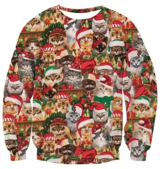 Fanient Men's Hair-chest T-shirt 3D Printed Fun Crew Collar Pattern Short Sleeve Hoodie Ugly Christmas Crewneck Sweatshirt Novel - Image 66