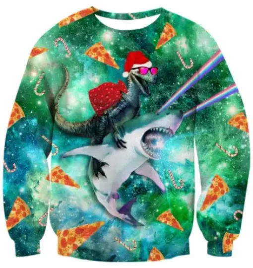 Fanient Men's Hair-chest T-shirt 3D Printed Fun Crew Collar Pattern Short Sleeve Hoodie Ugly Christmas Crewneck Sweatshirt Novel - Image 48