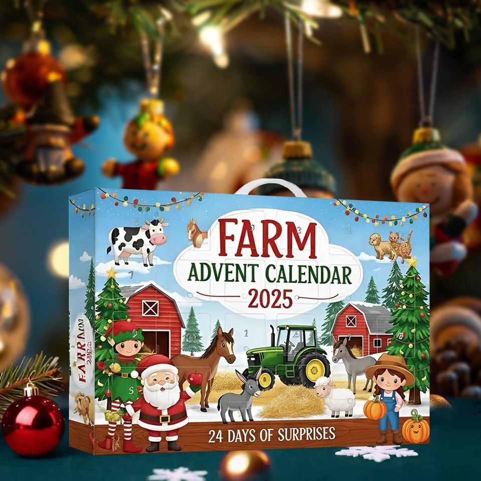 Farm Advent Calendar 2025, 24 Day Animal Farm Figurines : Vintage Christmas Countdown - Image 5