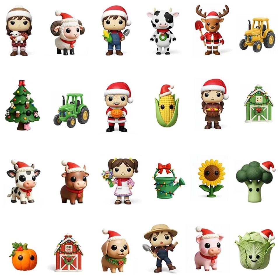 Farm Advent Calendar 2025, 24 Day Animal Farm Figurines : Vintage Christmas Countdown - Image 2