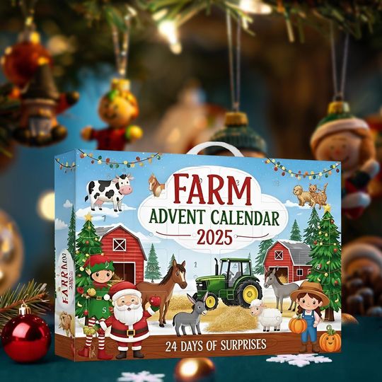 Farm Advent Calendar 2025, 24 Day Animal Farm Figurines : Vintage Christmas Countdown - Image 11