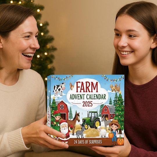 Farm Advent Calendar 2025, 24 Day Animal Farm Figurines : Vintage Christmas Countdown - Image 10