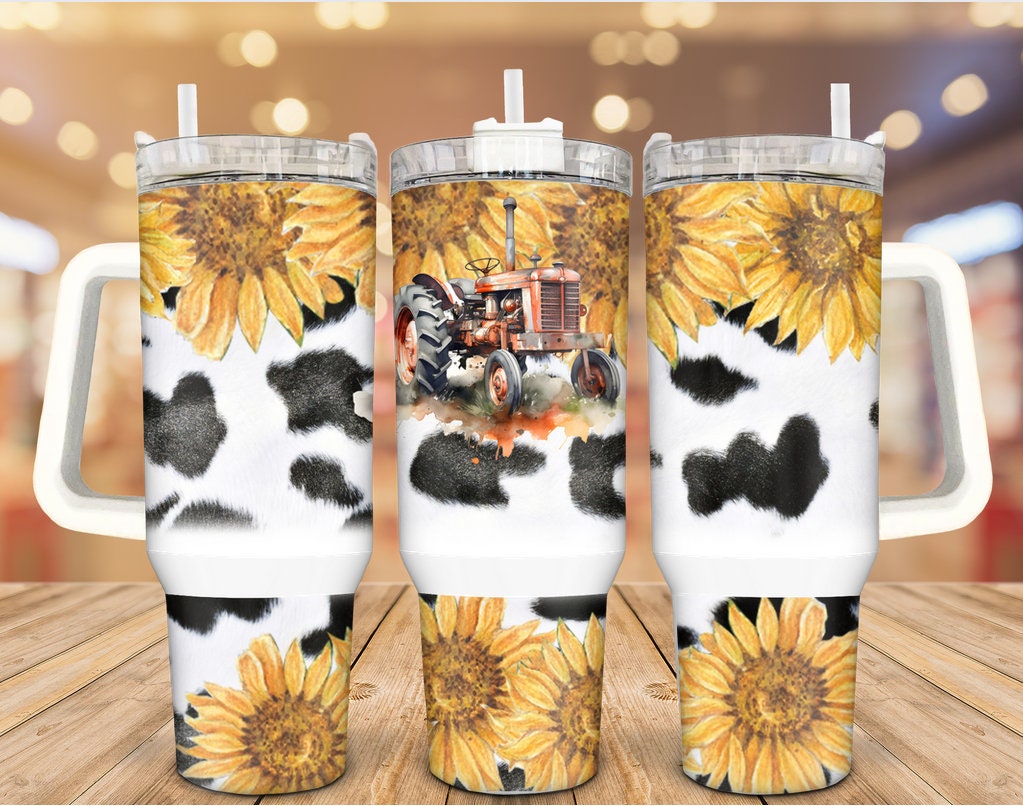Farm Tractor Sunflower Custom Stanley Cup 40 oz 30 oz Tumbler With HandleTVC2301940