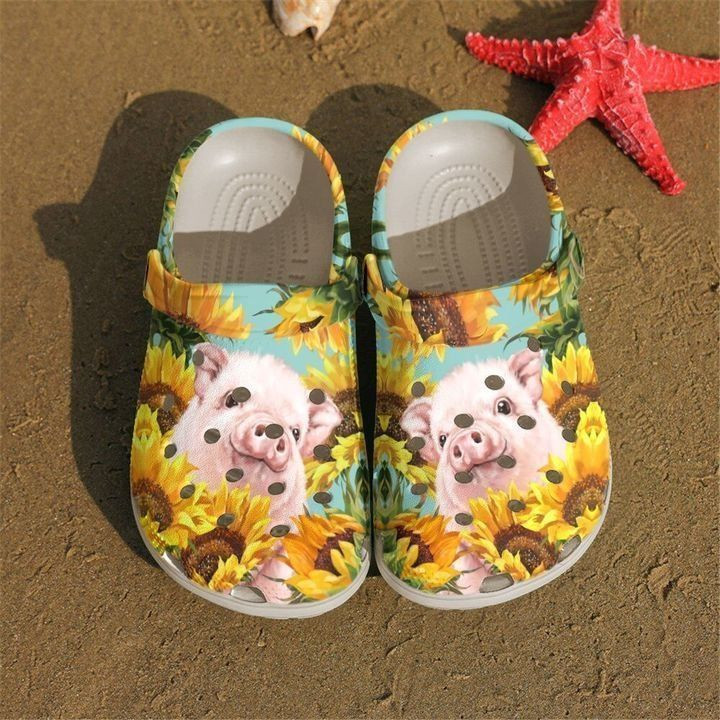 Farmer Sunflower Pig Clog Shoes