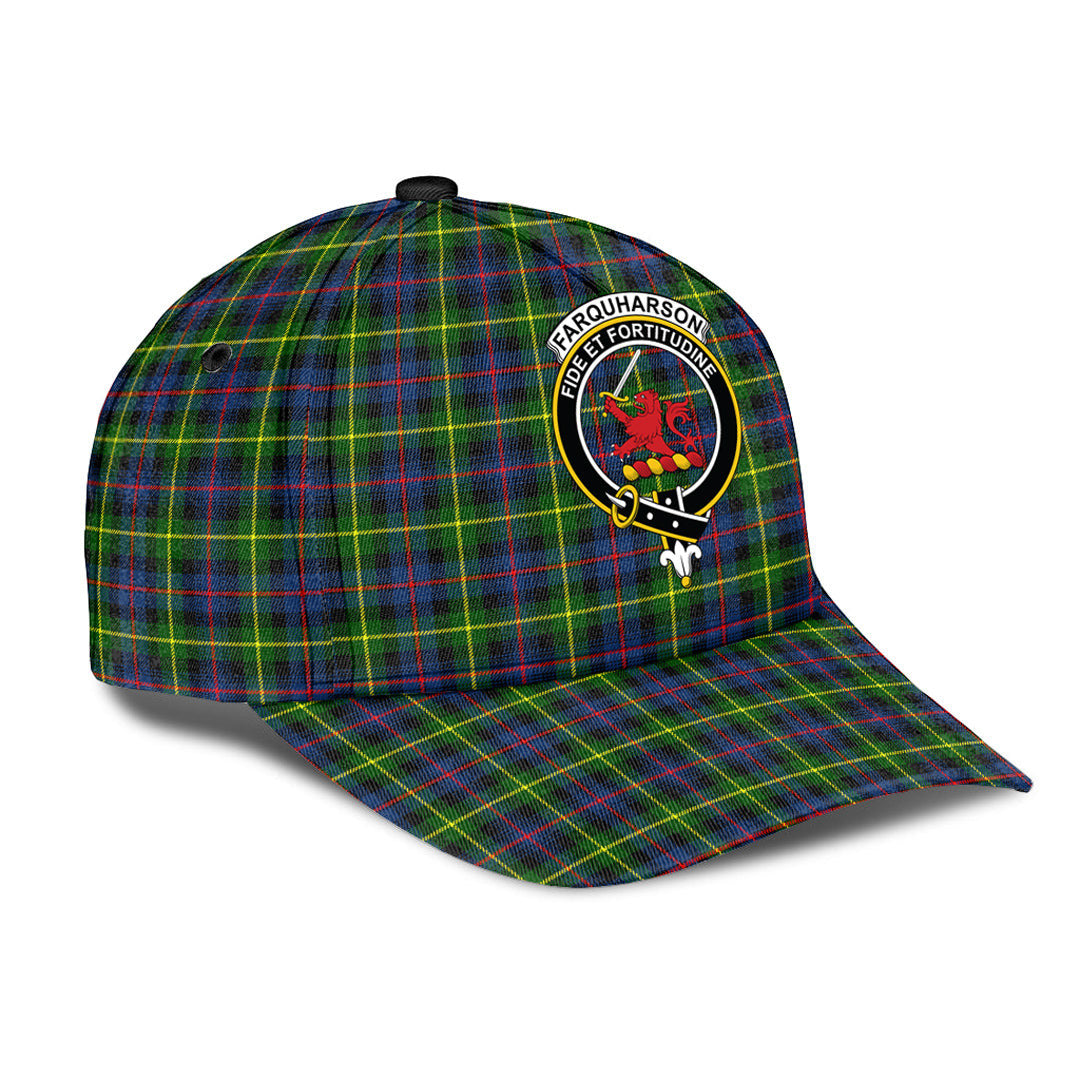 Farquharson Modern Tartan Baseball Cap, Tartan Plaid Cap with Family Crest K23 Trucker Hats Custom Hats Gifts For Men & Women