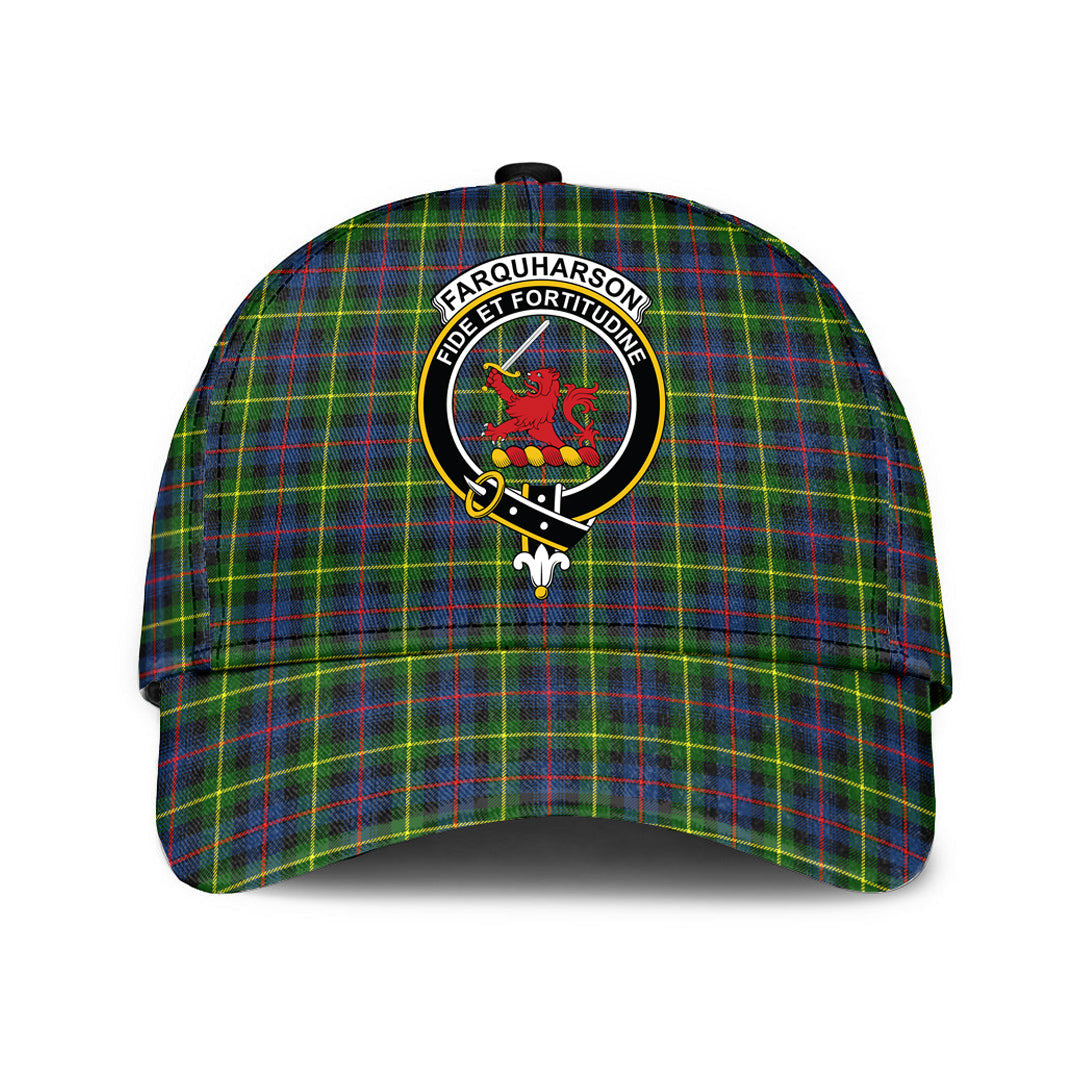 Farquharson Modern Tartan Baseball Cap, Tartan Plaid Cap with Family Crest K23 Trucker Hats Custom Hats Gifts For Men & Women