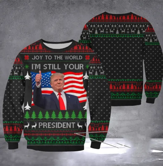 Fashion 2024 Trump President Ugly Sweater 3D Printed Funny Printed Pullover Top Christmas - Image 17