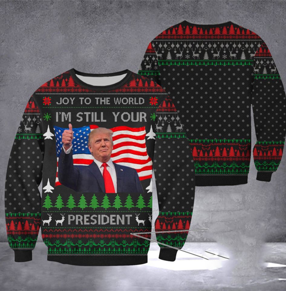 Fashion 2024 Trump President Ugly Sweater 3D Printed Funny Printed Pullover Top Christmas