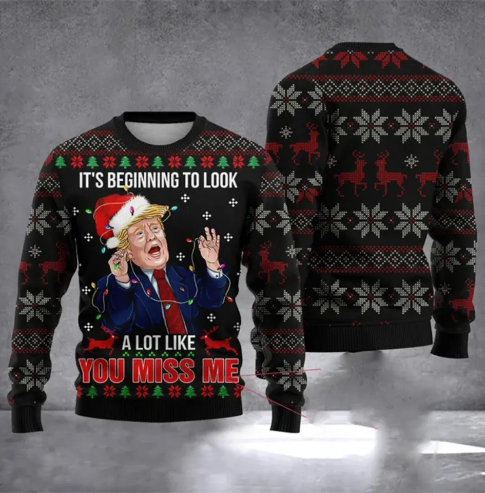 Fashion 2024 Trump President Ugly Sweater 3D Printed Funny Printed Pullover Top Christmas - Image 11