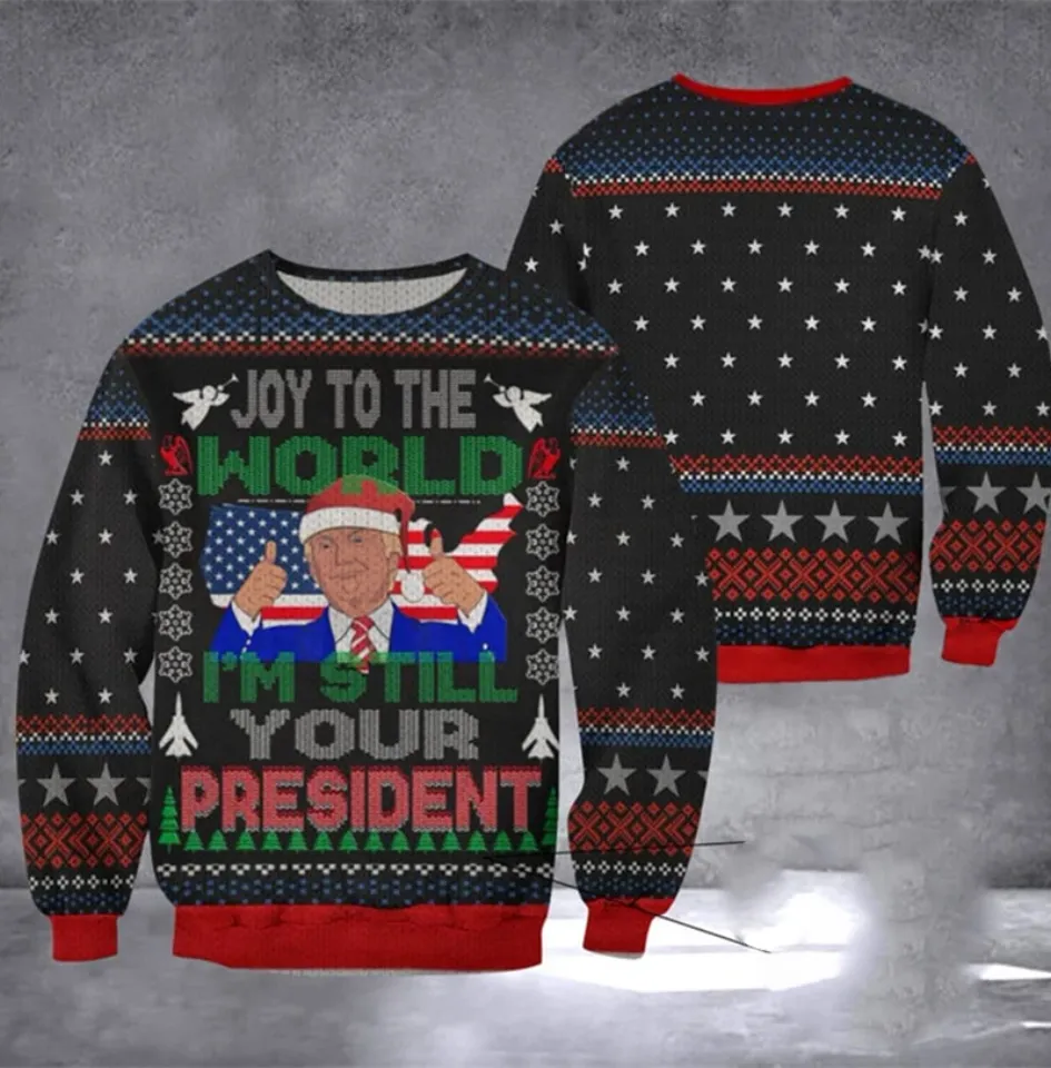 Fashion 2024 Trump President Ugly Sweater 3D Printed Funny Printed Pullover Top Christmas - Image 5