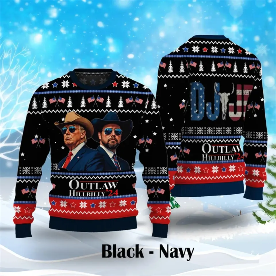 Fashion Cowboy Trump Ugly Christmas Sweater - Image 2