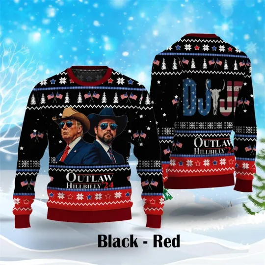 Fashion Cowboy Trump Ugly Christmas Sweater - Image 9