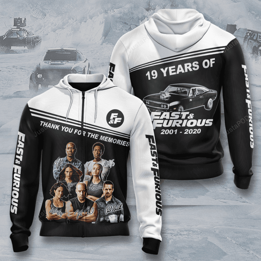 Fast And Furious Movie Character Zip Up 3D All Over Print Hoodie, Zip Hoodie