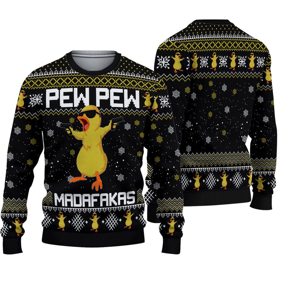 Fat Duck Pew Pew Ugly Sweater