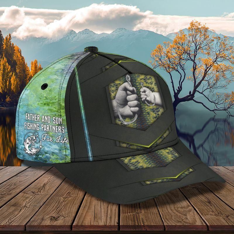 Father And Son Fishing Partners For Life Classic Cap Baseball Cap Fathers Day Gift Trucker Hats Custom Hats Gifts For Men & Women