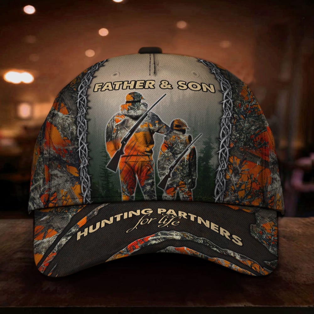 Father And Son Hunting Partners For Life Hat Hunting Lover Father Son Matching Hats Gift Trucker Hats Custom Hats Gifts For Men & Women