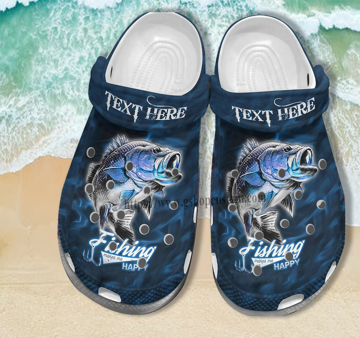 Father Day Fishing Croc Shoes Gift For Husband Son- Hook Fish Shoes Croc Clogs Customize Name