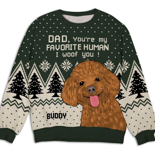 Favorite Human 2 - Personalized Custom All-Over-Print Sweatshirt - Image 4