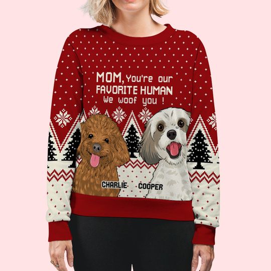 Favorite Human 2 - Personalized Custom All-Over-Print Sweatshirt - Image 6