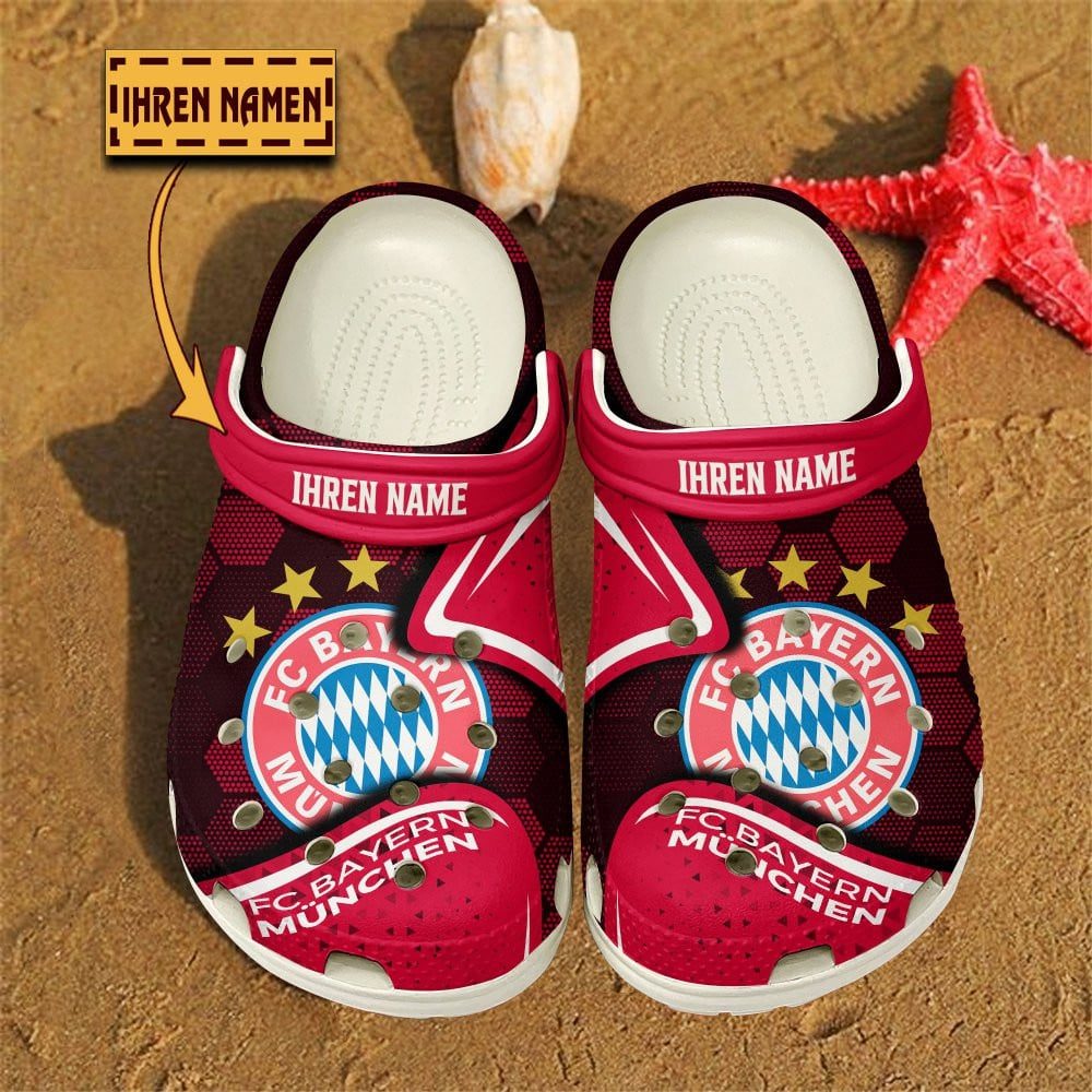 FC Bayern MÃ¼nchen Bundesliga Sport Crocs Crocband Clogs Shoes Comfortable For Men Women and Kids