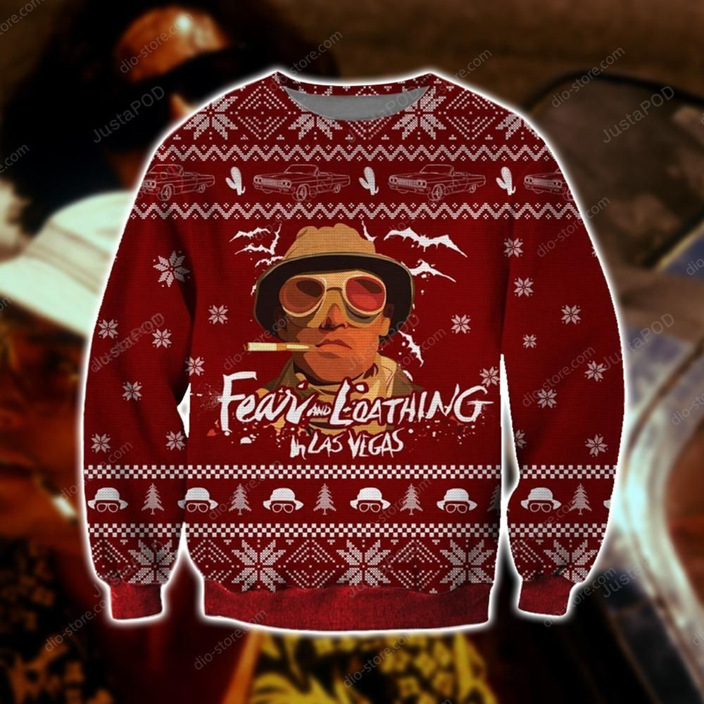 Fear And Loathing In Las Vegas Knitting Pattern For Unisex Ugly Christmas Sweater Adult 3D Funny Matching for family