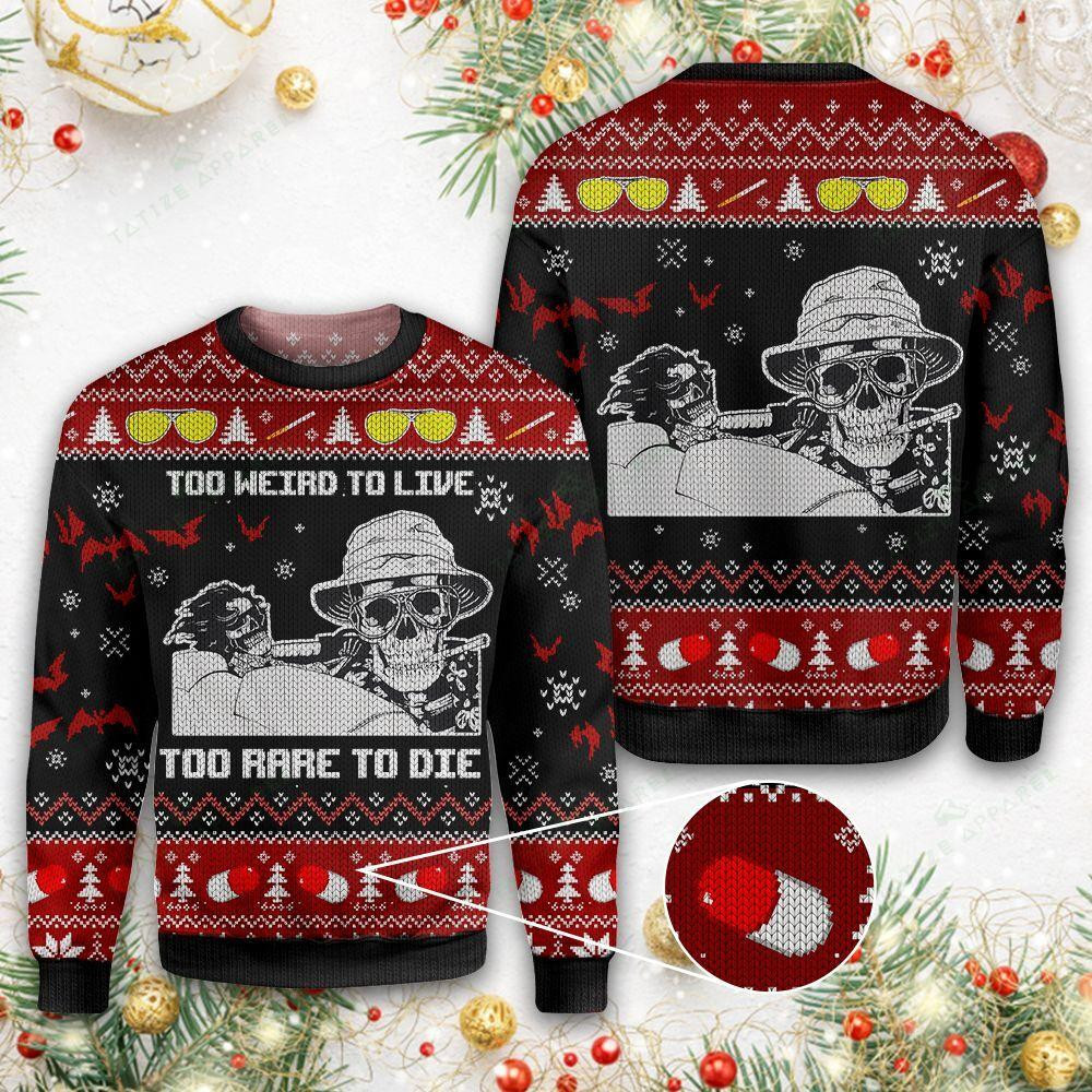 Fear and Loathing in Las Vegas Ugly Christmas Sweater Adult 3D Funny Matching for family