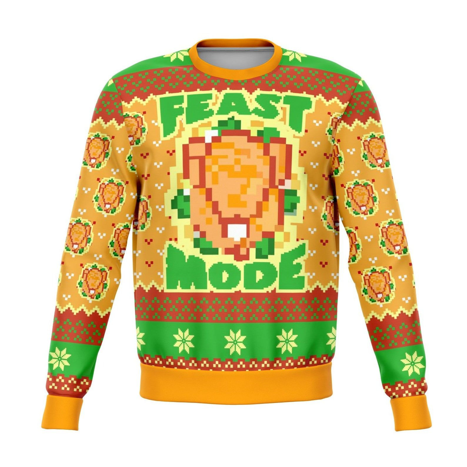 Feast Mode Dank Ugly Christmas Sweater Adult 3D Funny Matching for family