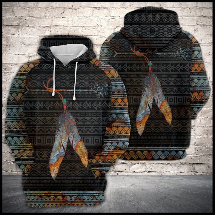 Feather Galaxy Native Pattern 3D All Over Print Hoodie, Zip Hoodie