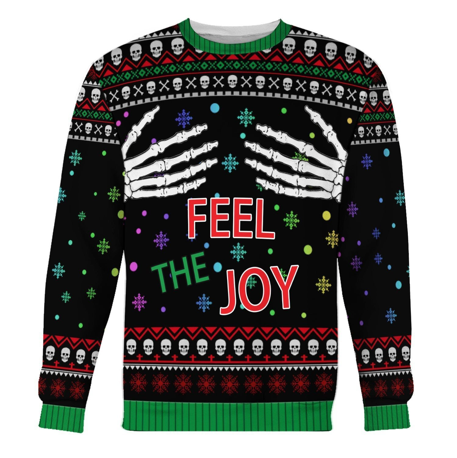 Feel The Joy Ugly Christmas Sweater Adult 3D Funny Matching for family