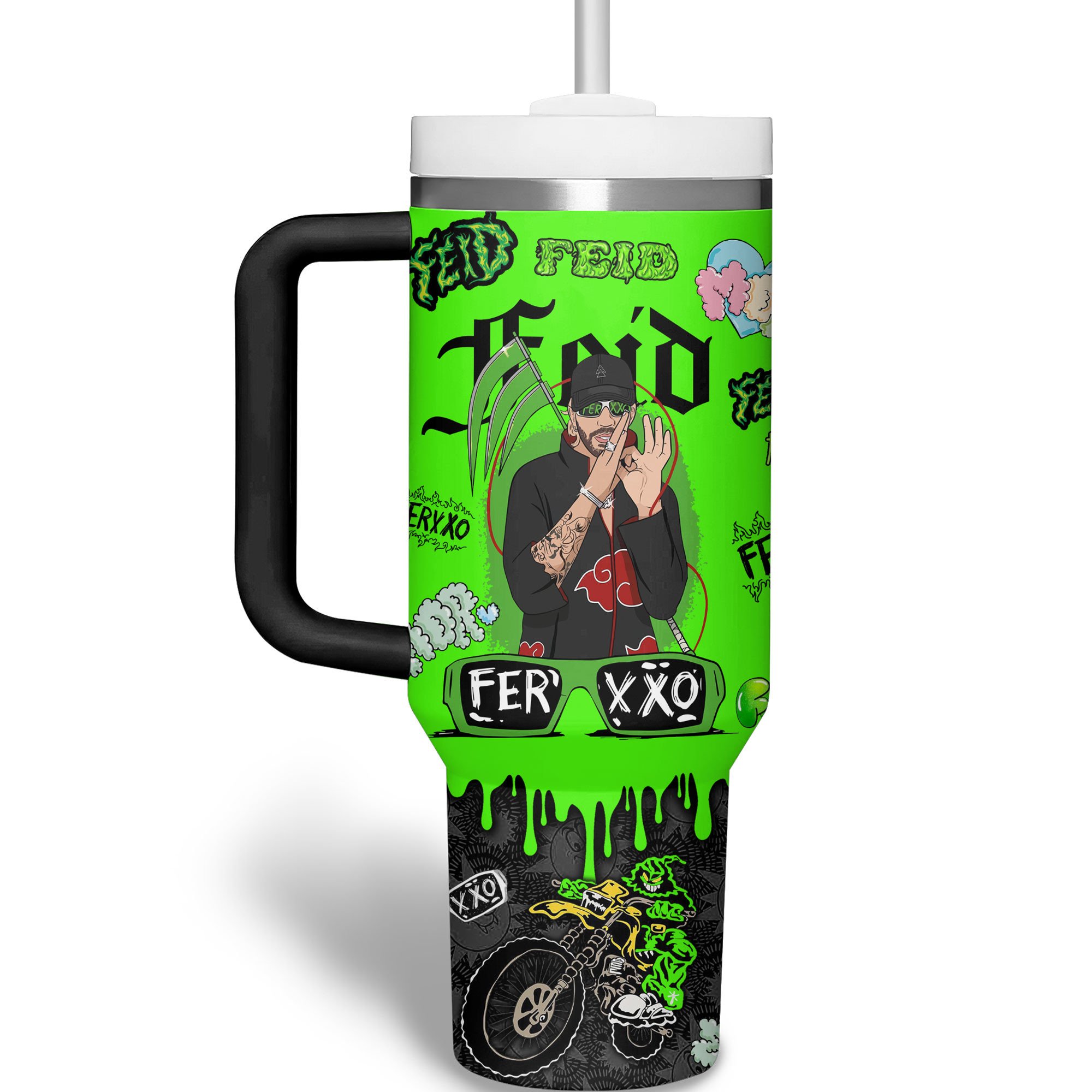 Feid Ferxxo Calipsis Music Custom Stanley Cup 40 oz 30 oz Tumbler With HandleTVC2301686 - Image 3