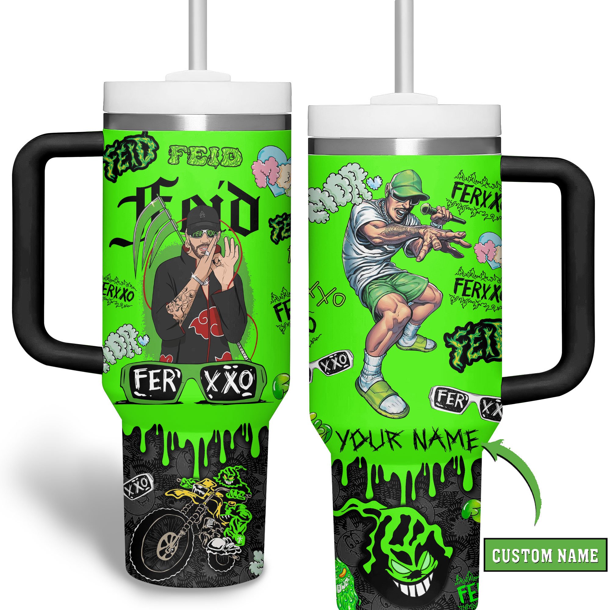 Feid Ferxxo Calipsis Music Custom Stanley Cup 40 oz 30 oz Tumbler With HandleTVC2301686 - Image 2