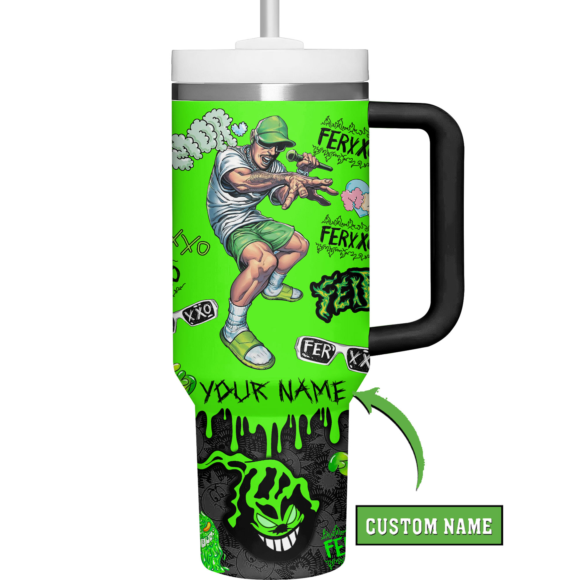 Feid Ferxxo Calipsis Music Custom Stanley Cup 40 oz 30 oz Tumbler With HandleTVC2301686 - Image 4