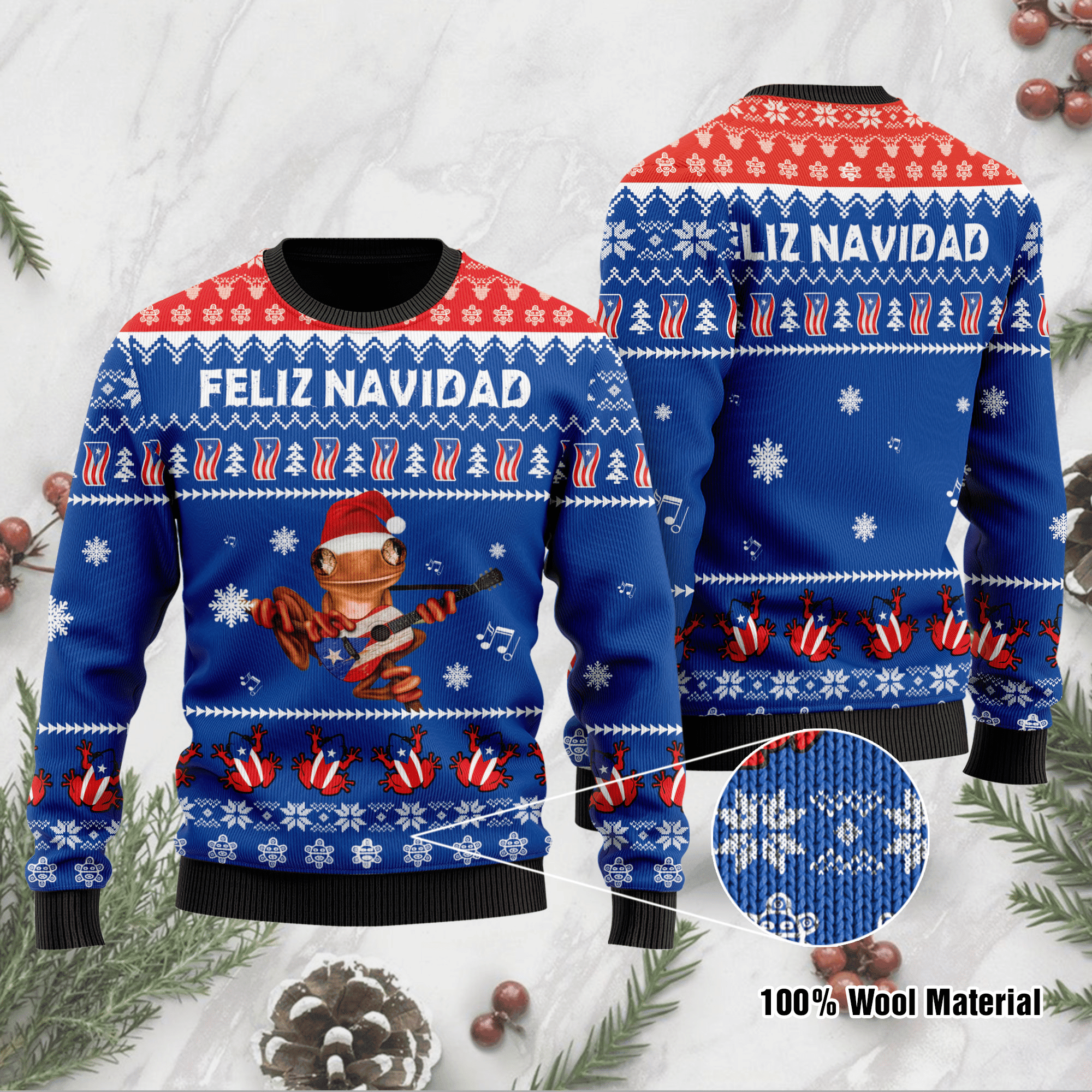 Feliz Navidad Ugly Christmas Sweater Adult 3D Funny Matching for family