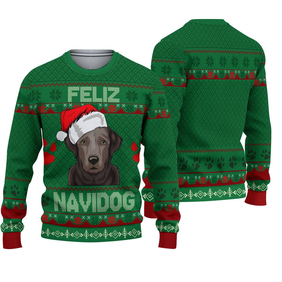 Feliz Navidog Labrador Unisex Ugly Christmas 3D Sweater