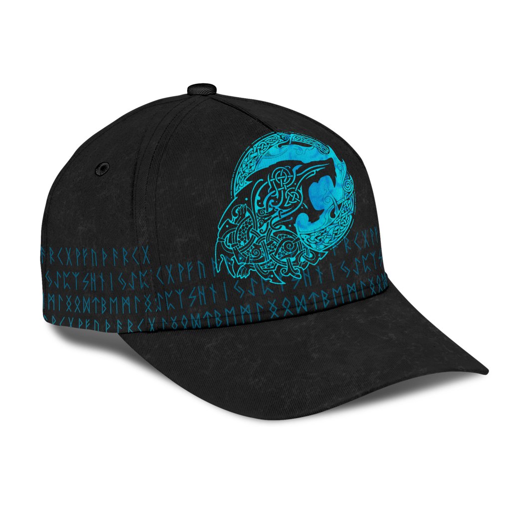 Fenrir Wolf Cyan  Classic Cap 3D Baseball Caps Trucker Hats Custom Hats Gifts For Men & Women