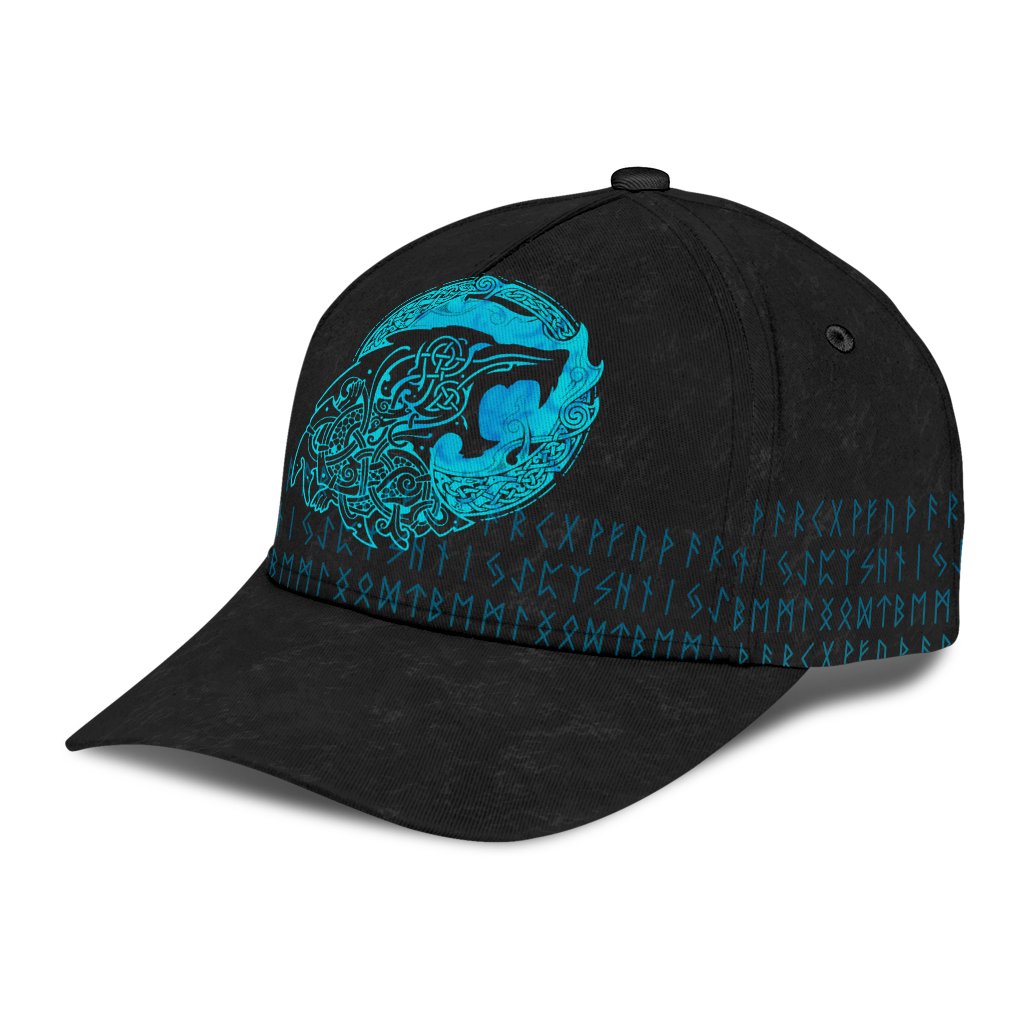 Fenrir Wolf Cyan  Classic Cap 3D Baseball Caps Trucker Hats Custom Hats Gifts For Men & Women