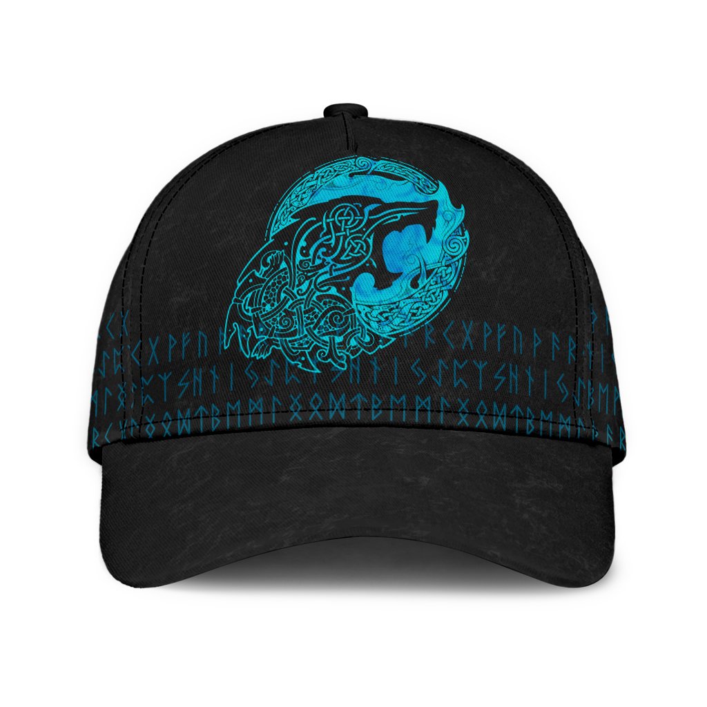 Fenrir Wolf Cyan  Classic Cap 3D Baseball Caps Trucker Hats Custom Hats Gifts For Men & Women