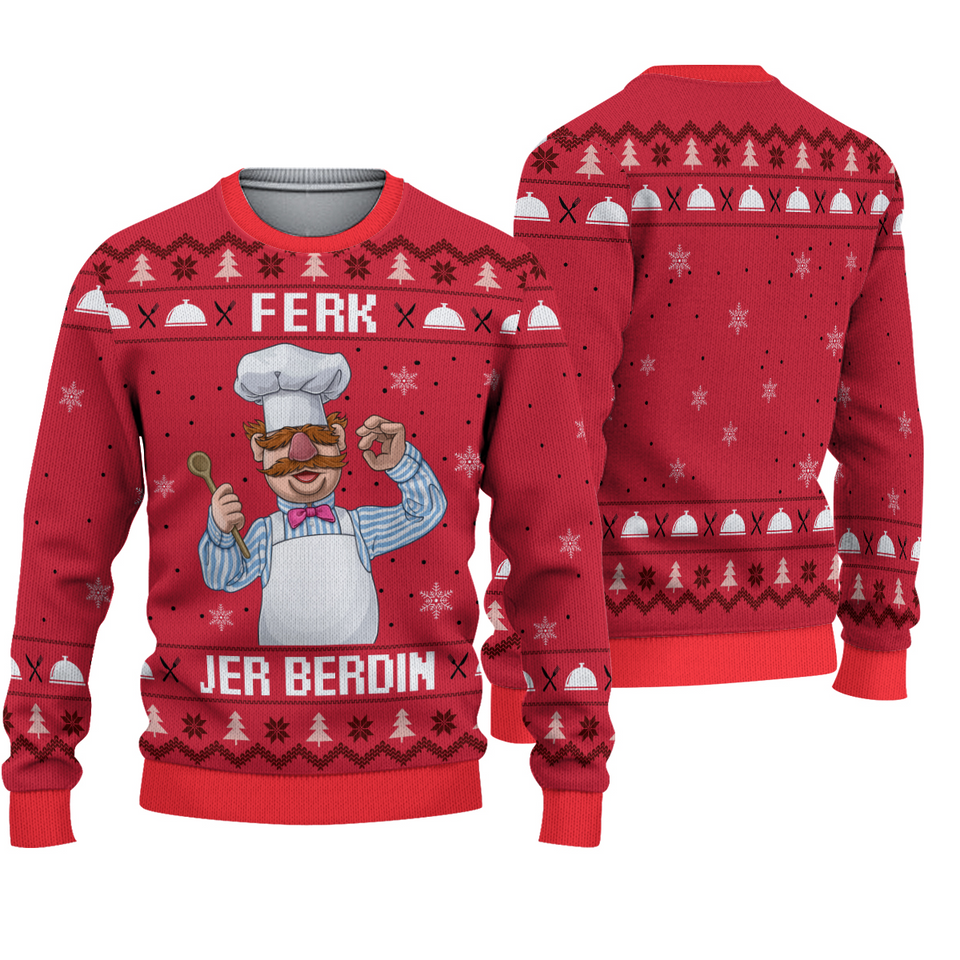 Ferk Jer Berdin The Swedish Chef Christmas Ugly Sweater