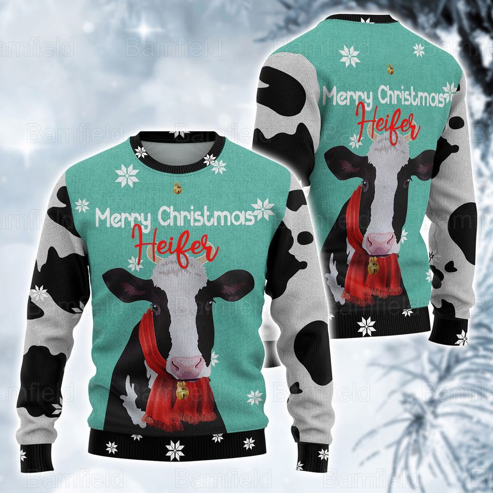Festive Cow Christmas Ugly Sweater