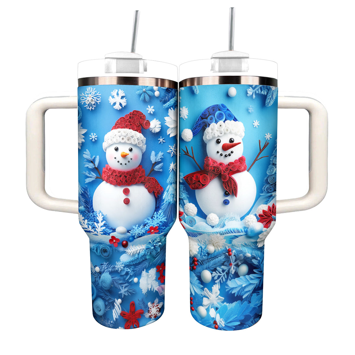 Festive Snowman Christmas Custom Stanley Cup 40 oz 30 oz Tumbler With HandleTVC2301489