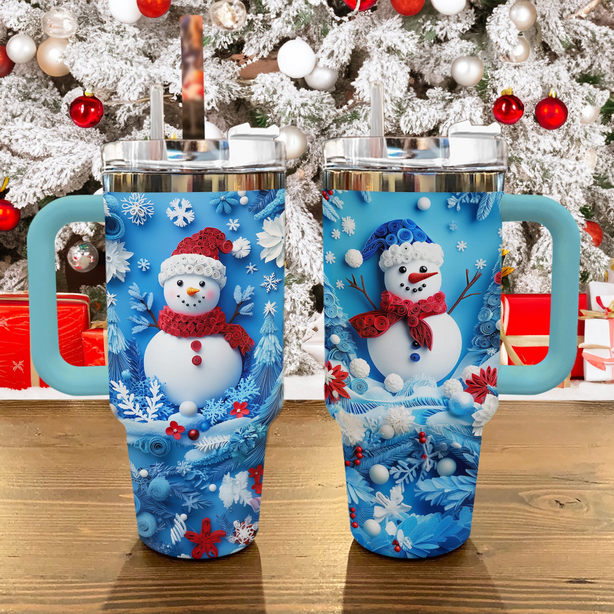Festive Snowman Christmas Custom Stanley Cup 40 oz 30 oz Tumbler With HandleTVC2301489 - Image 3