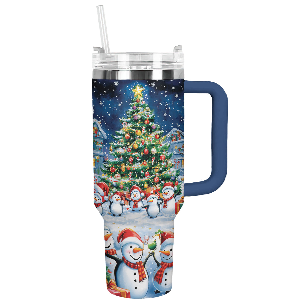 Festive Snowman Christmas Custom Stanley Cup 40 oz 30 oz Tumbler With HandleTVC2301499