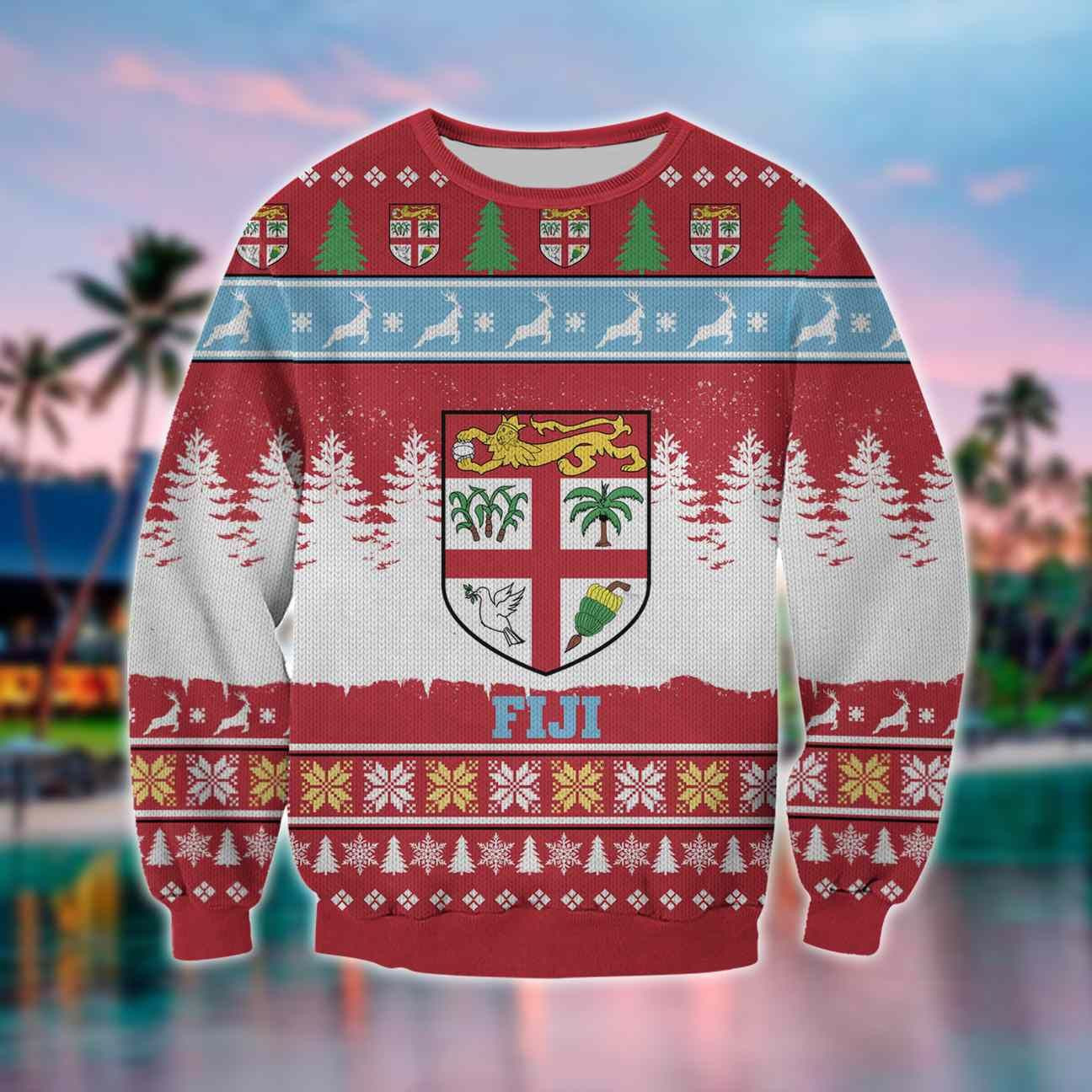 Fiji Island Country 3D All Over Print Ugly Christmas Sweater Adult 3D Funny Matching for family