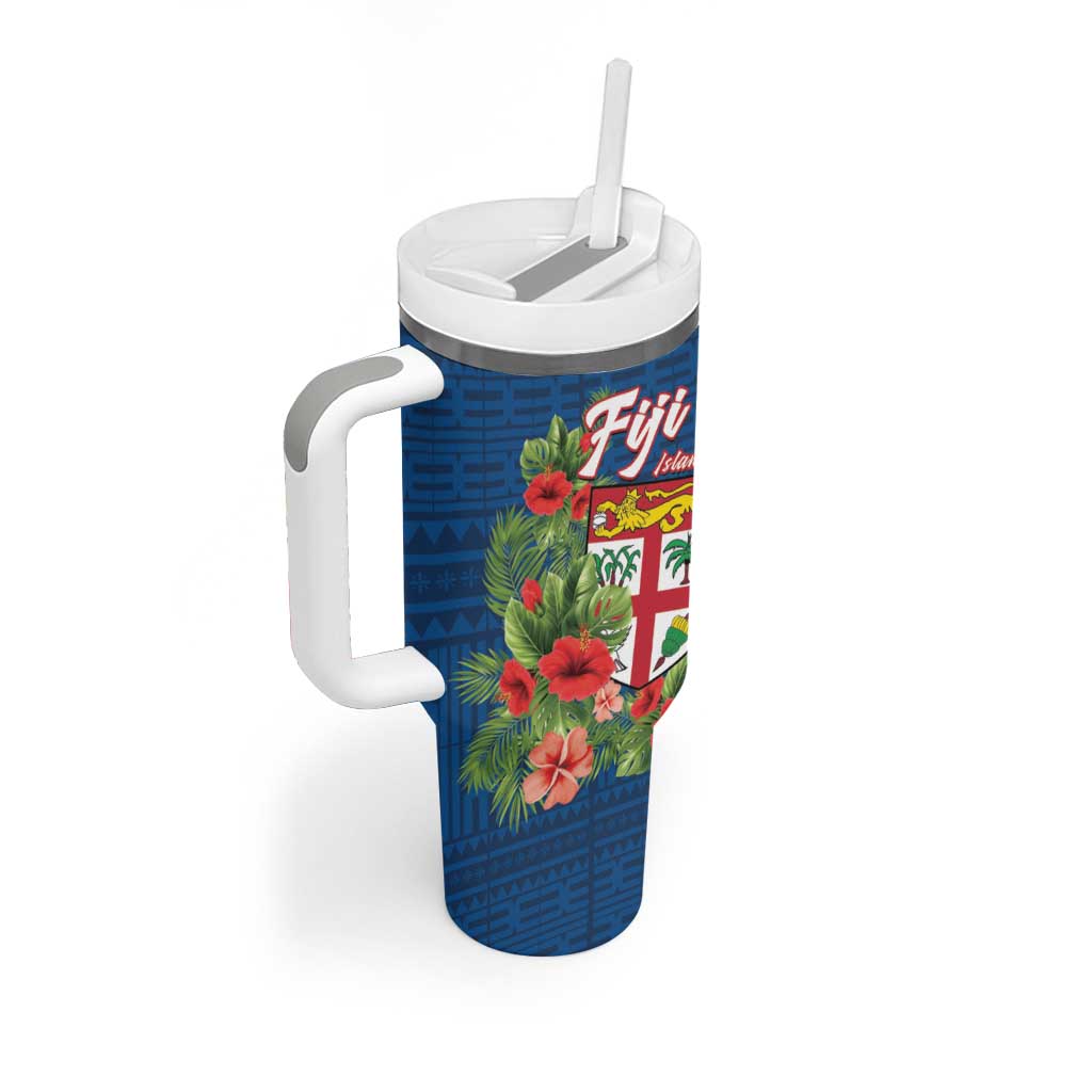 Fiji Island Tropical Flowers and Tapa Custom Stanley Cup 40 oz 30 oz Tumbler With HandleTVC2301399 - Image 2