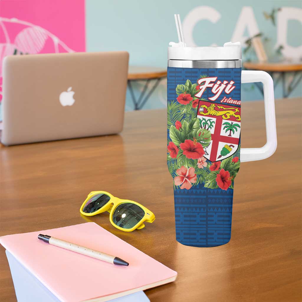 Fiji Island Tropical Flowers and Tapa Custom Stanley Cup 40 oz 30 oz Tumbler With HandleTVC2301399 - Image 5