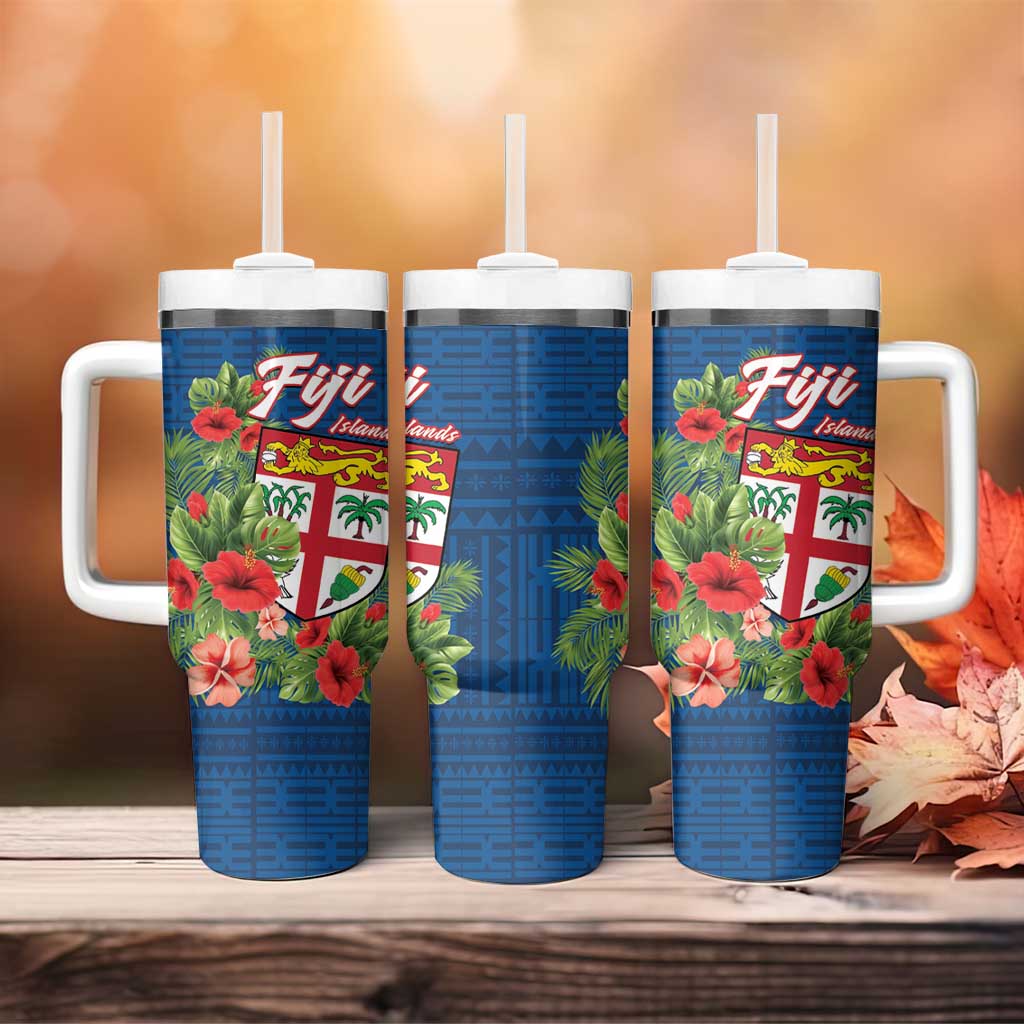 Fiji Island Tropical Flowers and Tapa Custom Stanley Cup 40 oz 30 oz Tumbler With HandleTVC2301399 - Image 4