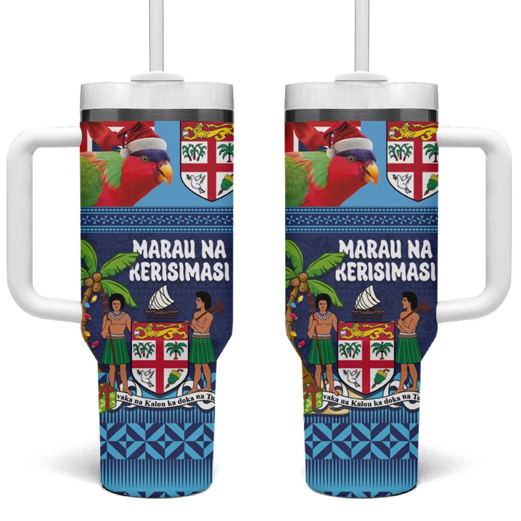 Fiji Marau na Kerisimasi Christmas Collared Lory Fiji Emblems Custom Stanley Cup 40 oz 30 oz Tumbler With HandleTVC2301345