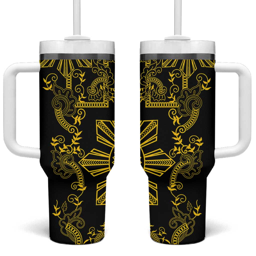 Filipino Sun Tribal Tattoo Philippines Inspired Barong Simple Gold Custom Stanley Cup 40 oz 30 oz Tumbler With HandleTVC2301370
